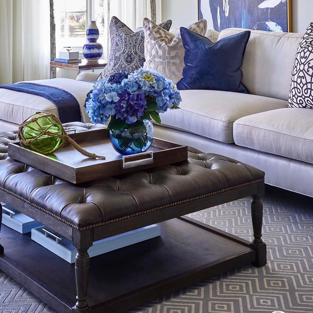 Tufted Leather Ottoman