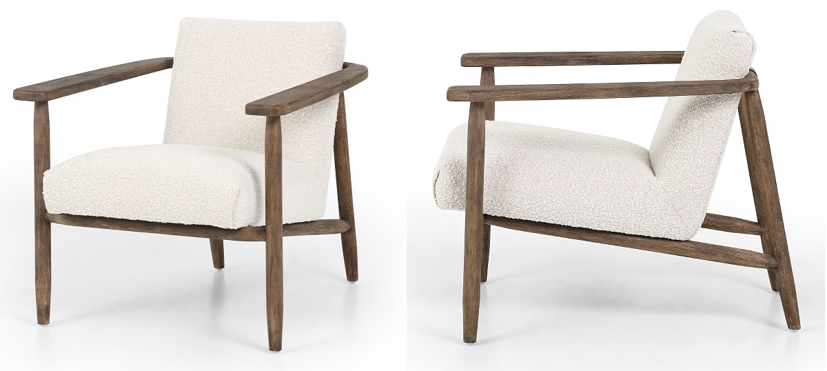 Arnett Modern Cream Bouclé Club Chair