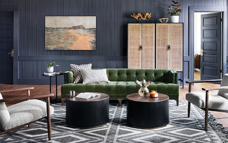 Dylan Green Tufted Sofa
