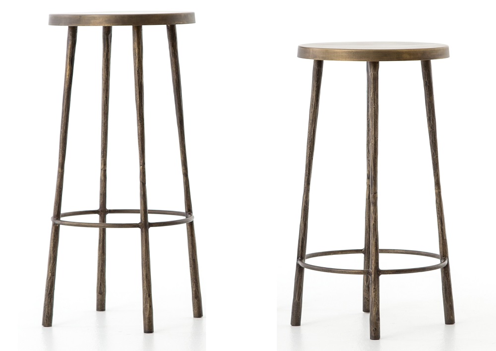 Westwood Industrial Antiqued Brass Counter Stools