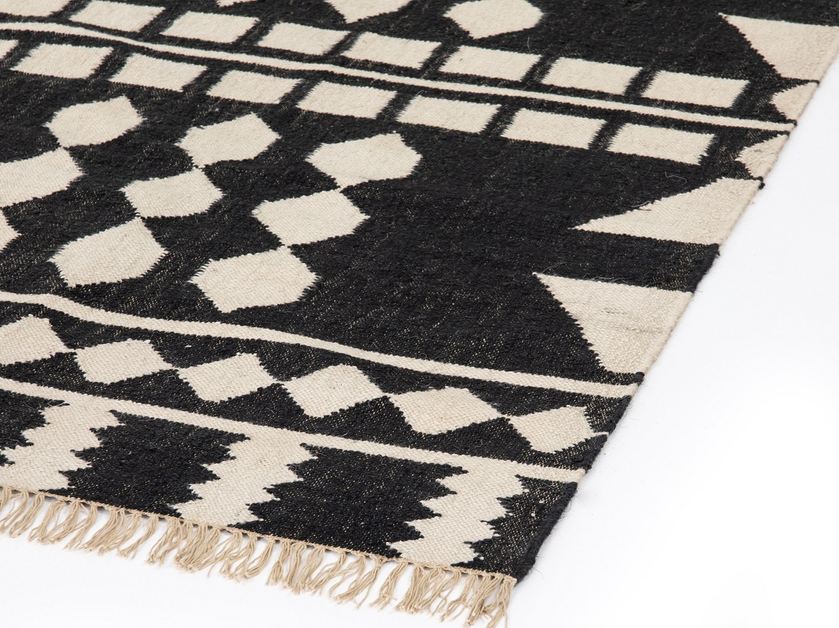 Argus Tribal Dhurrie Geometric Block Pattern Area Rug