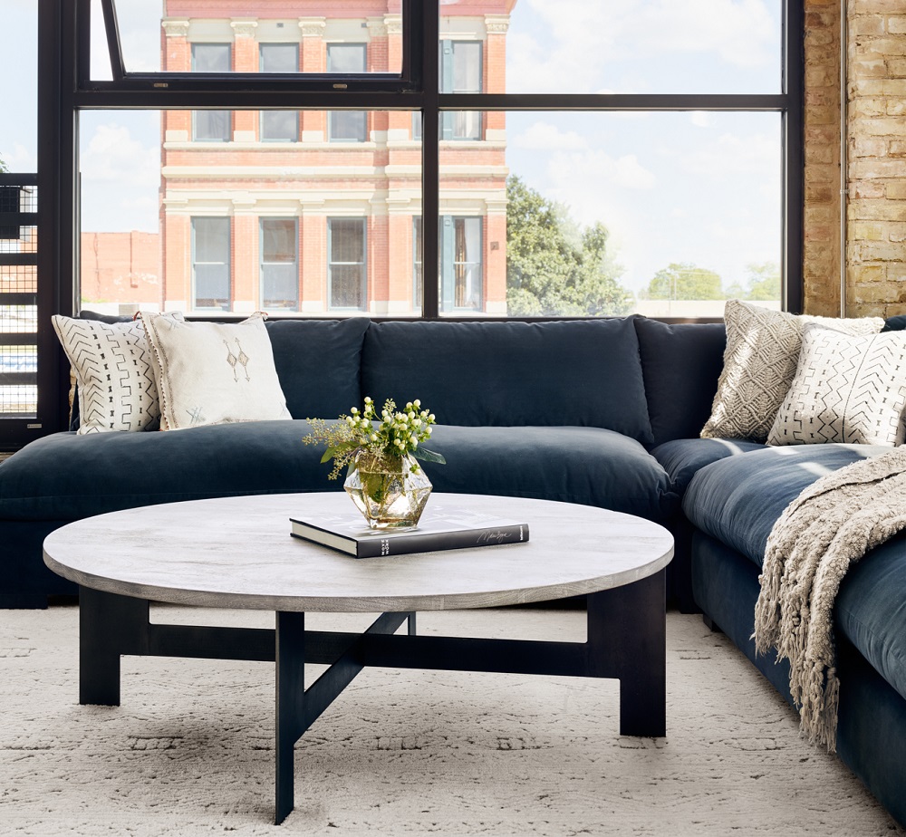 Grant Modern Upholstered Charcoal Grey Armless Sofa 72"